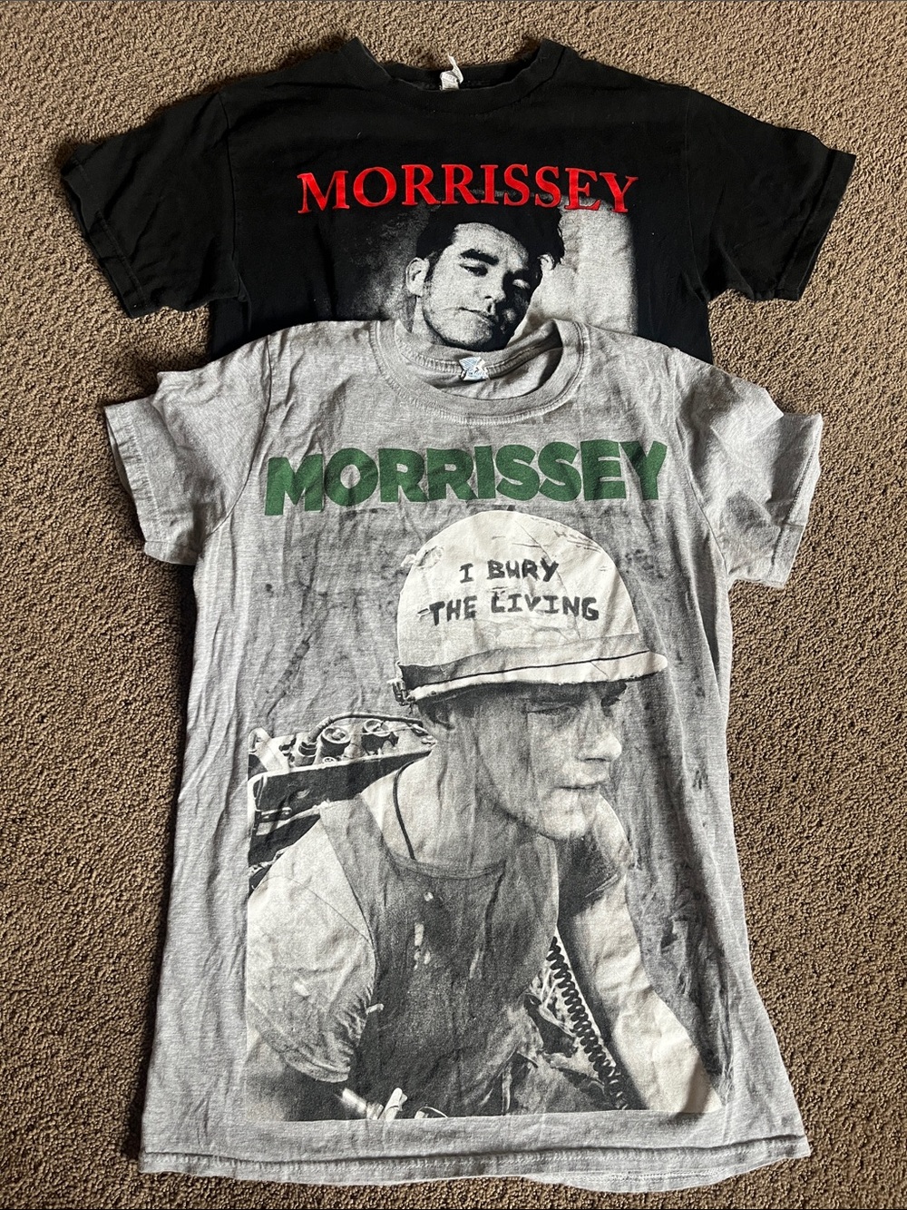Morrissey Band Tee - Gray & Black Graphic Shirt